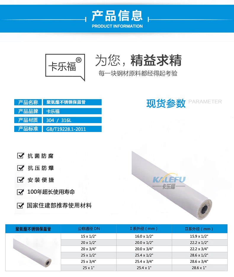 聚氨酯不锈钢发泡保温管